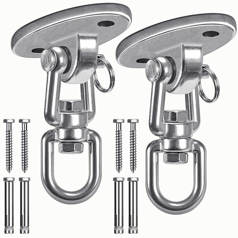 SELEWARE ceiling swing mount in stainless steel for durable indoor and outdoor use.