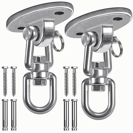 SELEWARE ceiling swing mount in stainless steel for durable indoor and outdoor use.