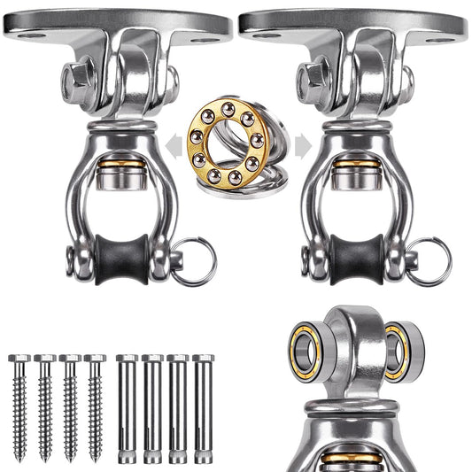 SELEWARE silent bearing swivel hanger close-up in rustproof stainless steel for durability