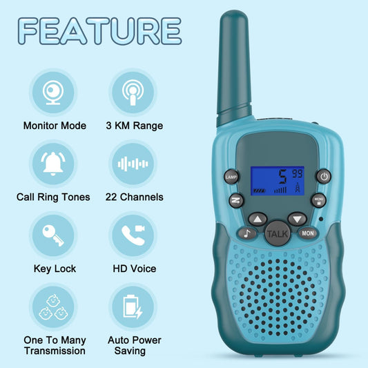 Selieve walkie talkies LCD display enables quick channel checks during adventures