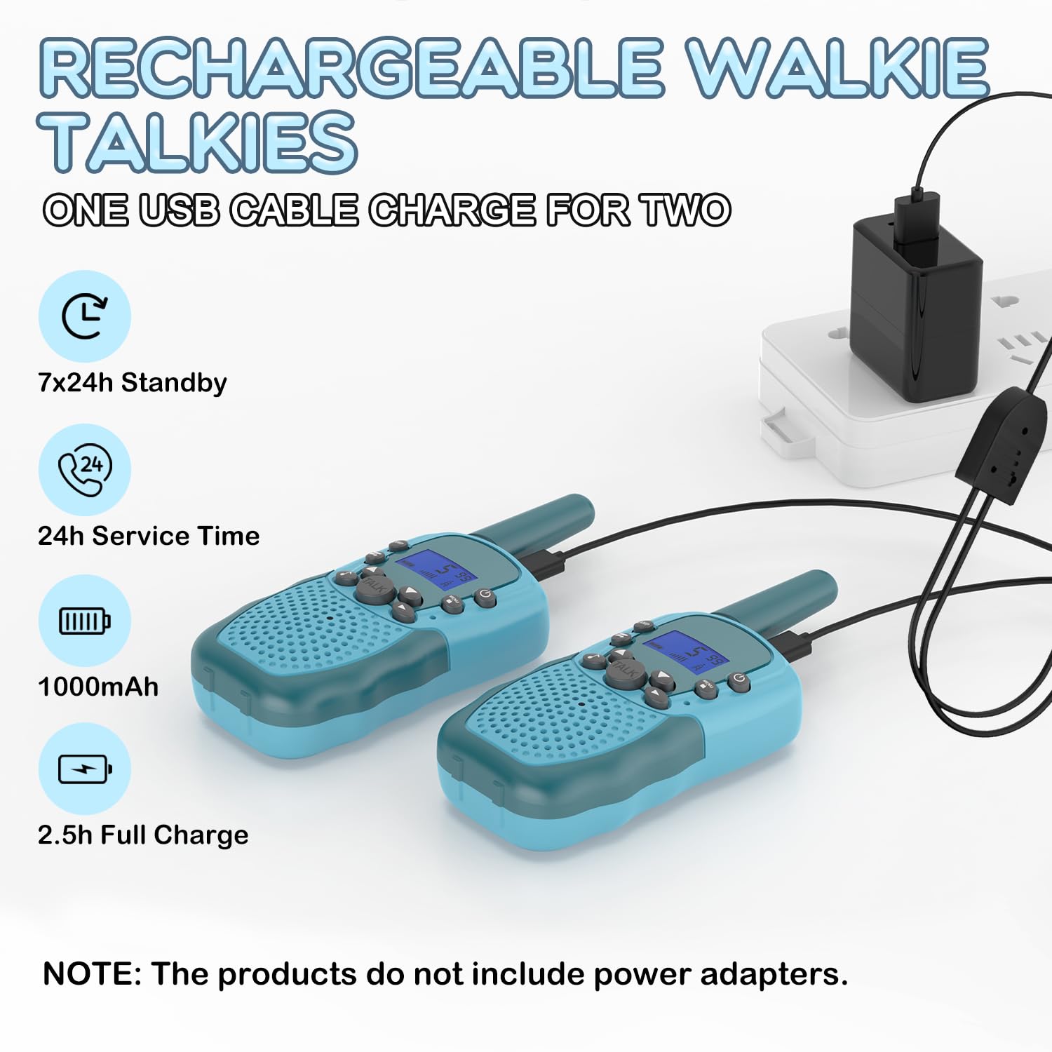 Selieve walkie talkies with LED flashlight for low-light outdoor exploration