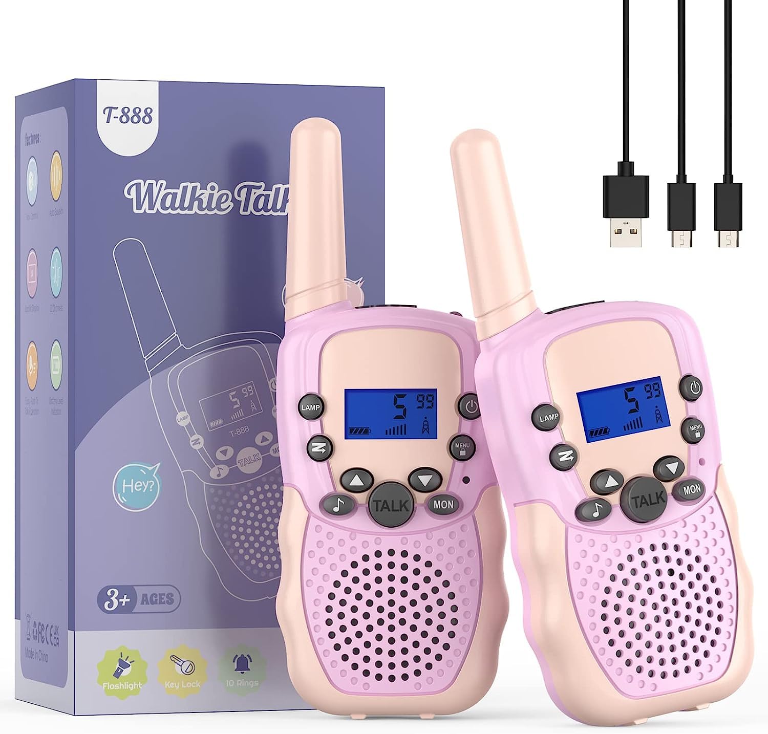 Selieve two-pack walkie talkies front view for outdoor play