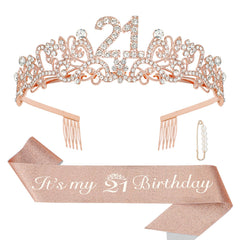Semato 21st sash with glitter gold fabric creates a radiant entrance.