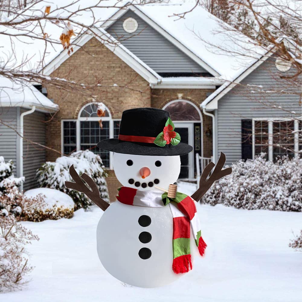 SEMETOR snowman kit buttons eyes create a charming yard decoration