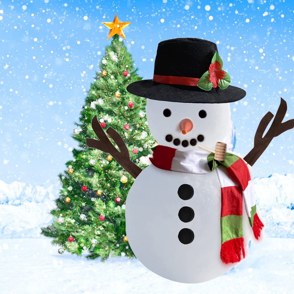 SEMETOR snowman kit in use by kids for outdoor winter crafting