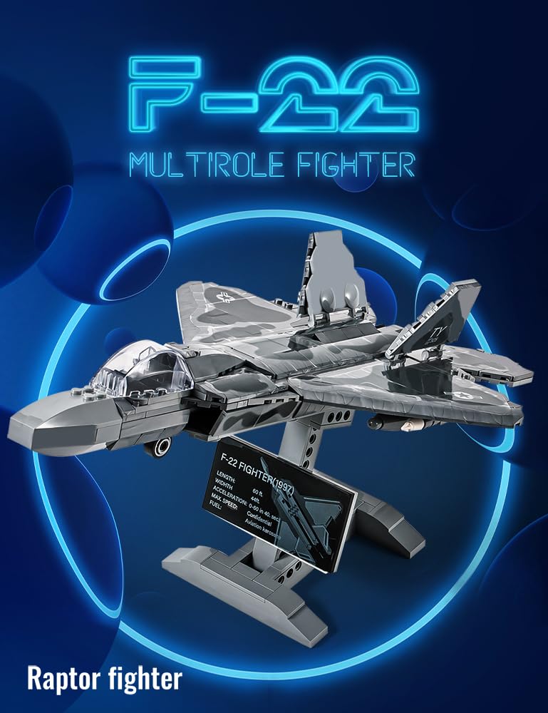 SEMKY F-22 Raptor jet display stand as a striking desk centerpiece