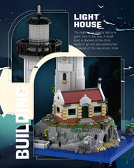 SEMKY Micro Mini Blocks Lighthouse assembly in progress shot.
