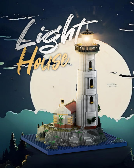 SEMKY Micro Mini Blocks Lighthouse detailed model for immersive building.