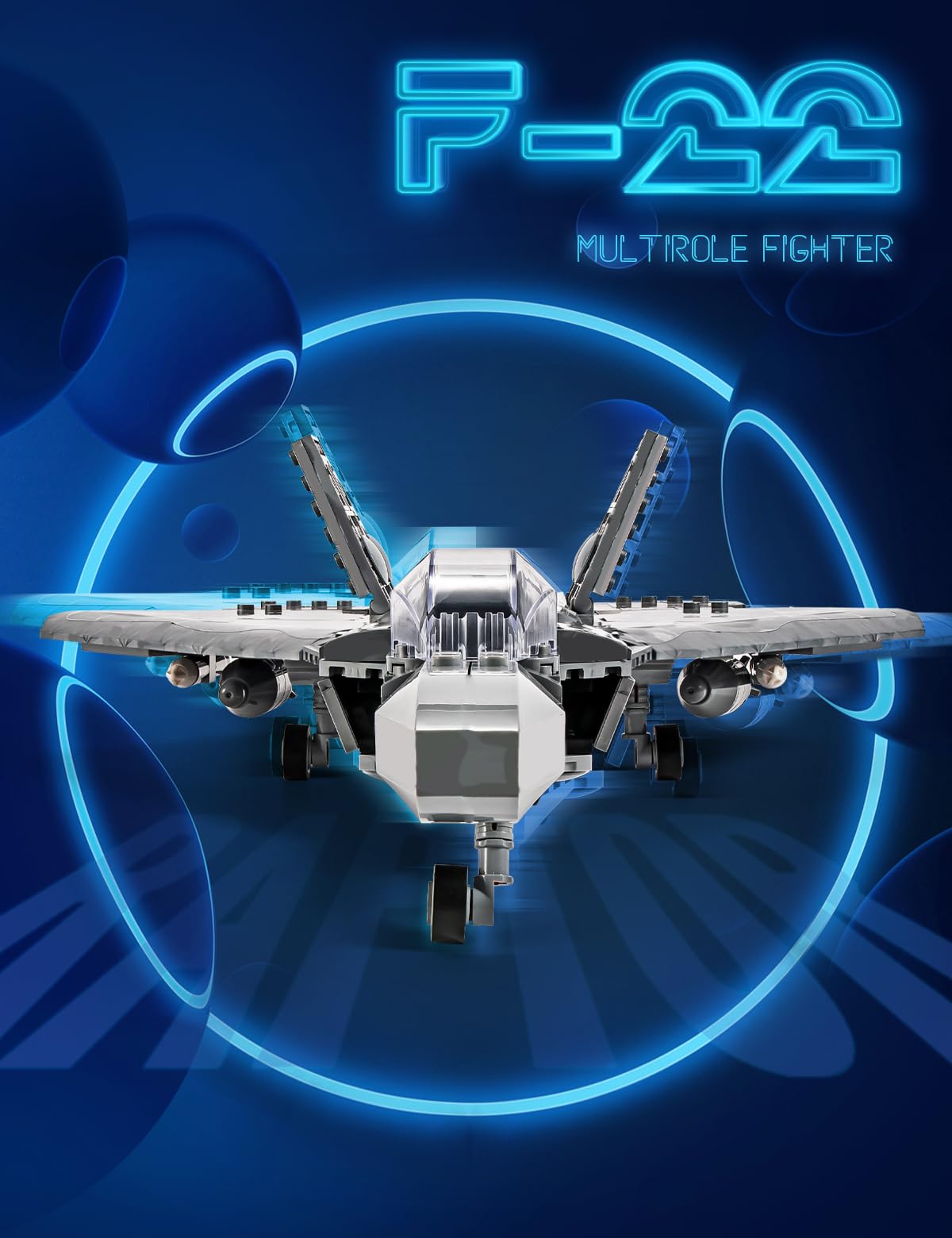 SEMKY Military Series F-22 Raptor building blocks suitable for imaginative play and learning