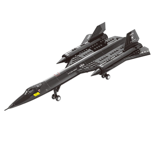 SEMKY SR-71 reconnaissance aircraft model, front view for immersive display and play