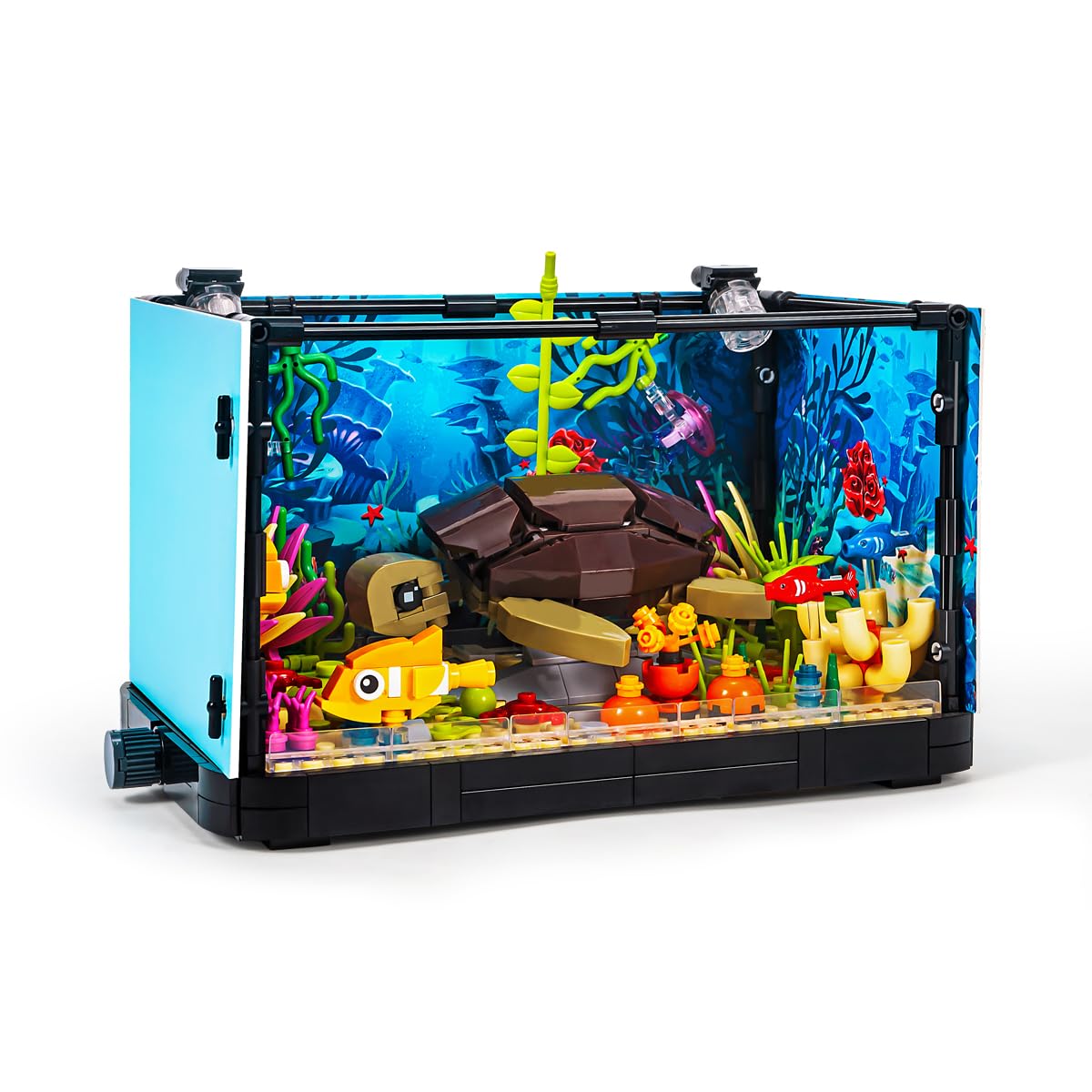 SEMKY Turtle Building Blocks with LED lights create a glowing night display.