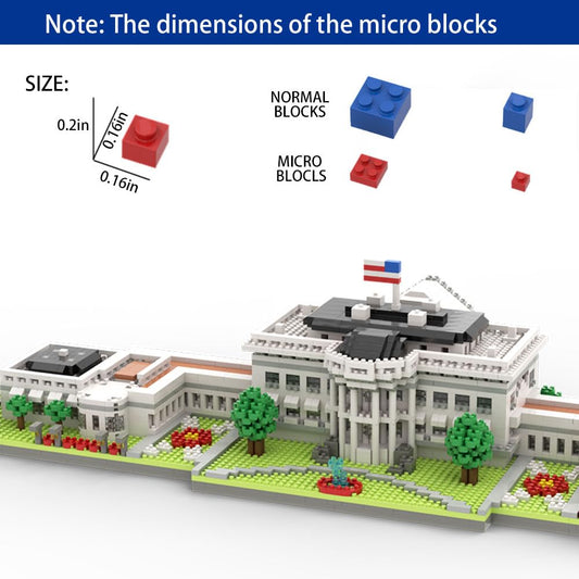SEMKY White House micro mini blocks west wing with detailed reconstruction.