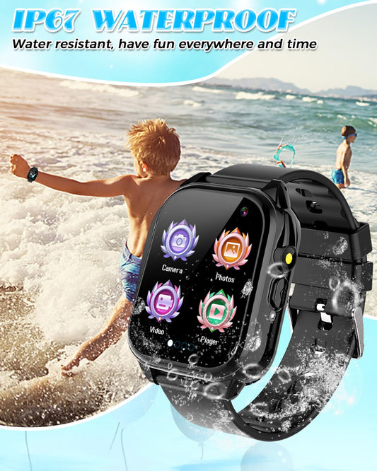Semloo kid watch on wrist with adjustable silicone strap for comfortable all-day wear.