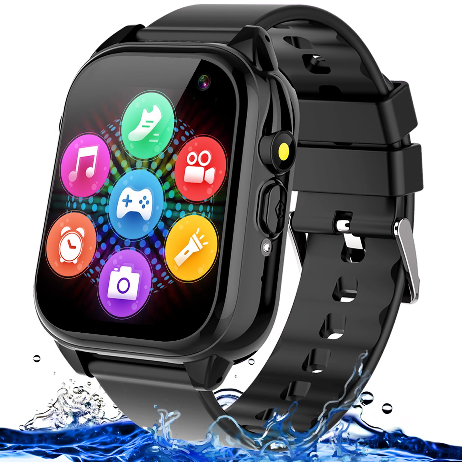 Semloo water-resistant kids watch front view with clear HD display for everyday use.