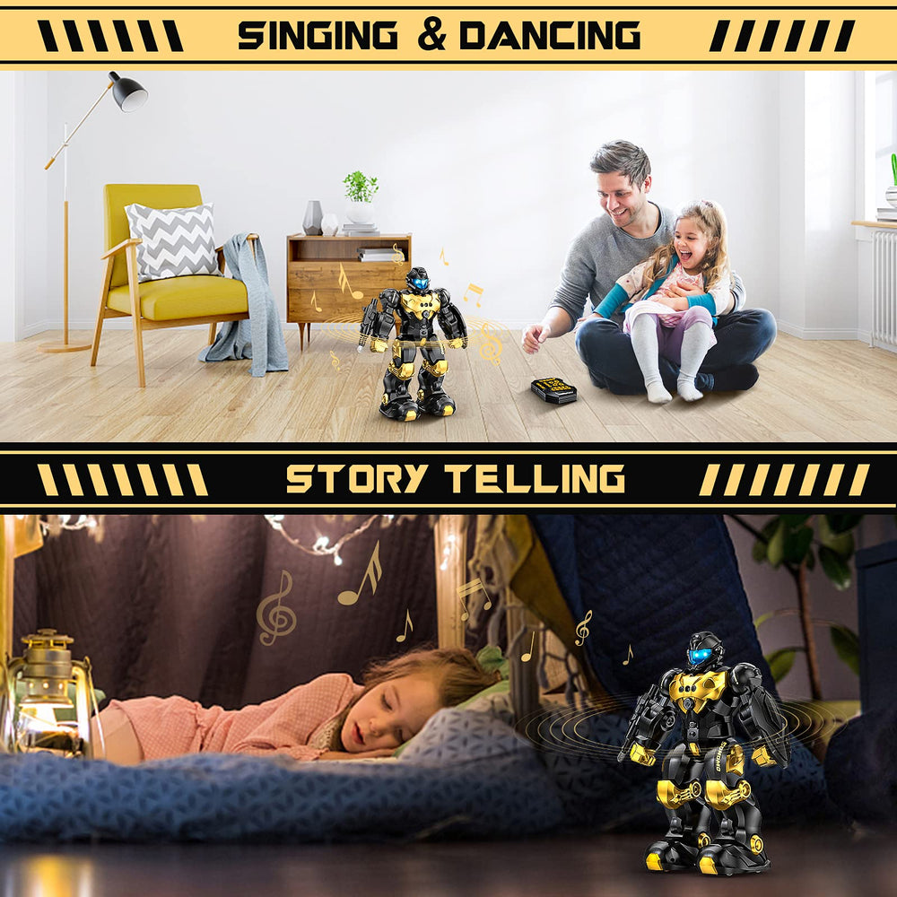 Semour Gesture Sensing RC Robot Toy, launcher and shield setup, ideal for action play.