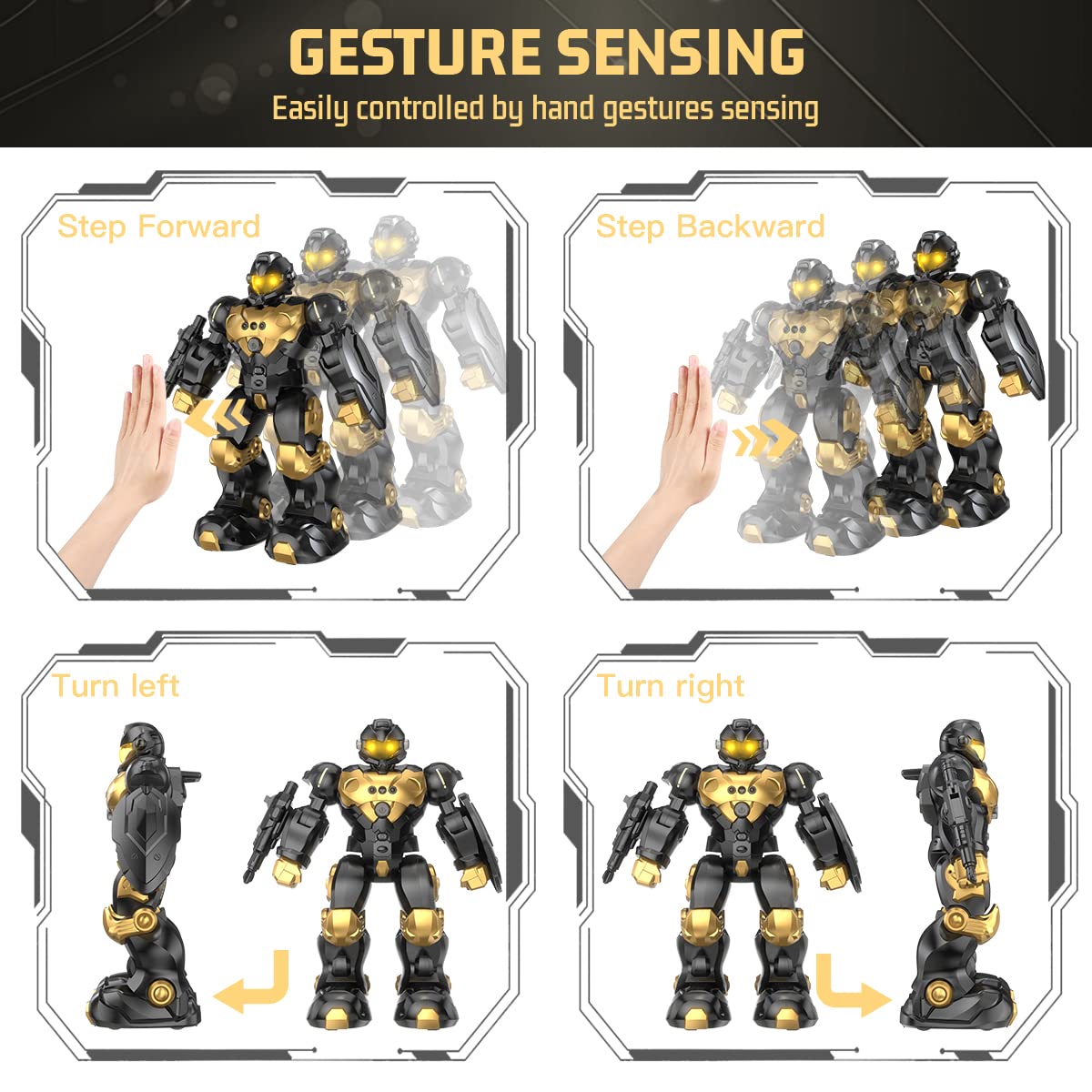 Semour Gesture Sensing RC Robot Toy, remote control use, precise maneuvering for learning.