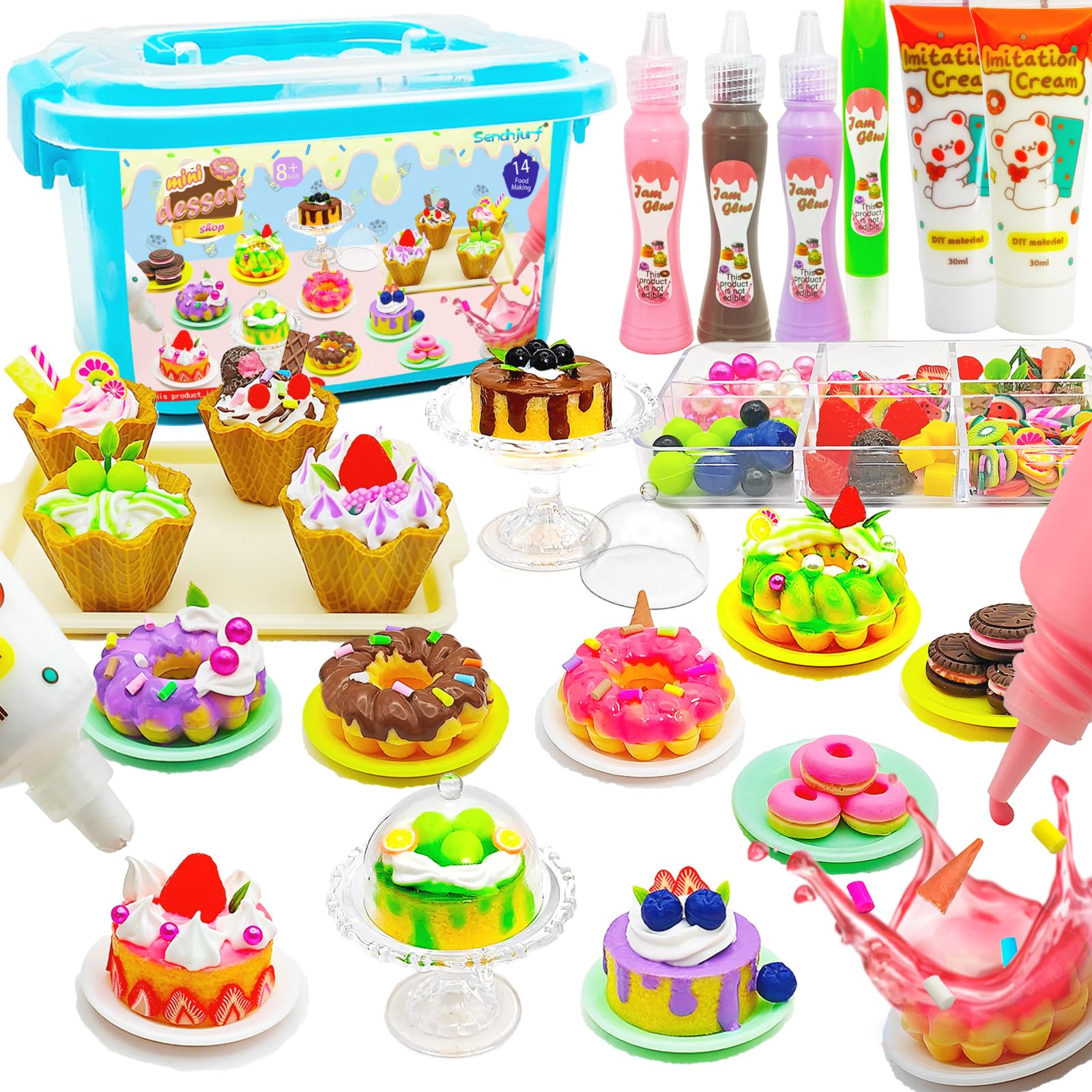 Sendhjurf 14-piece mini desserts kit for imaginative pretend play.