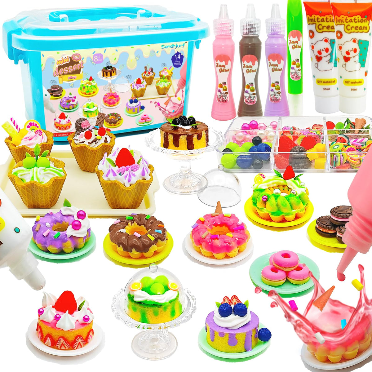 Sendhjurf 14-piece mini desserts kit for imaginative pretend play.