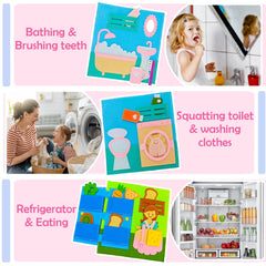 Sendhjurf Busy Book features felt figures for storytelling and language use.