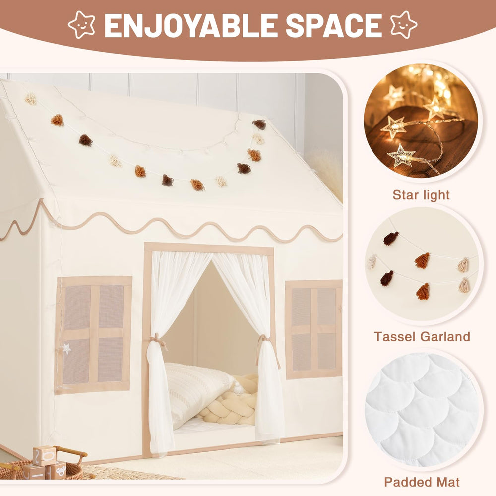 SENODEER play tent with star lights creates a magical reading or nap nook.