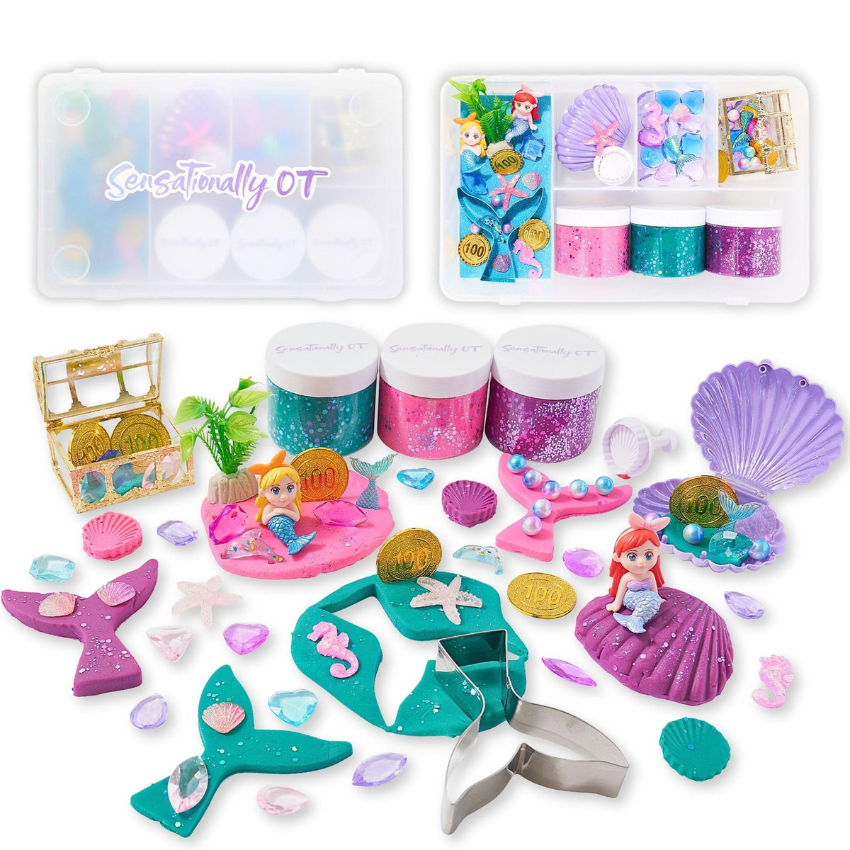Sensationally OT Mermaid Dough Kit jar collection offers tactile sensory play.