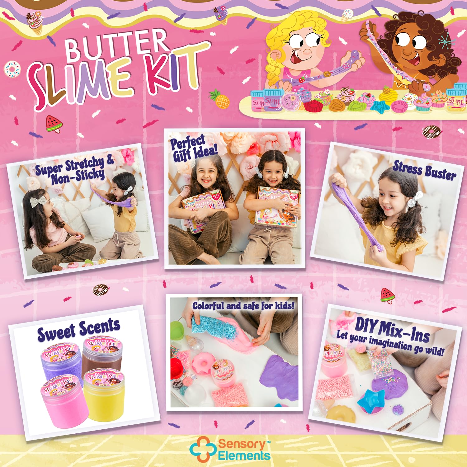 Sensory Elements Butter Slime Kit: cupcake container stores portions for quick shaping