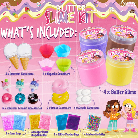 Sensory Elements Butter Slime Kit: donut container helps keep colors separate and ready to mix