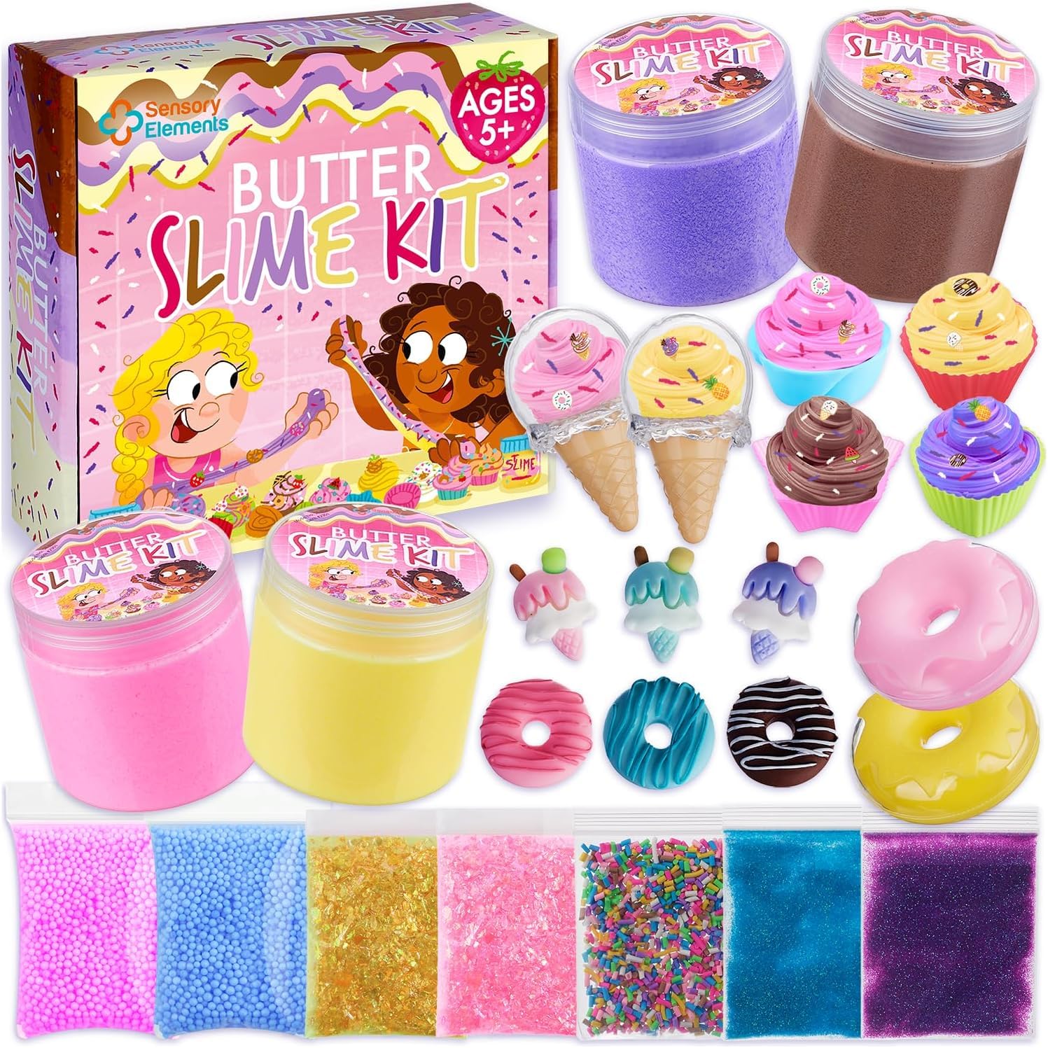 Sensory Elements Butter Slime Kit: ice cream container shows fluffy slime for creative play