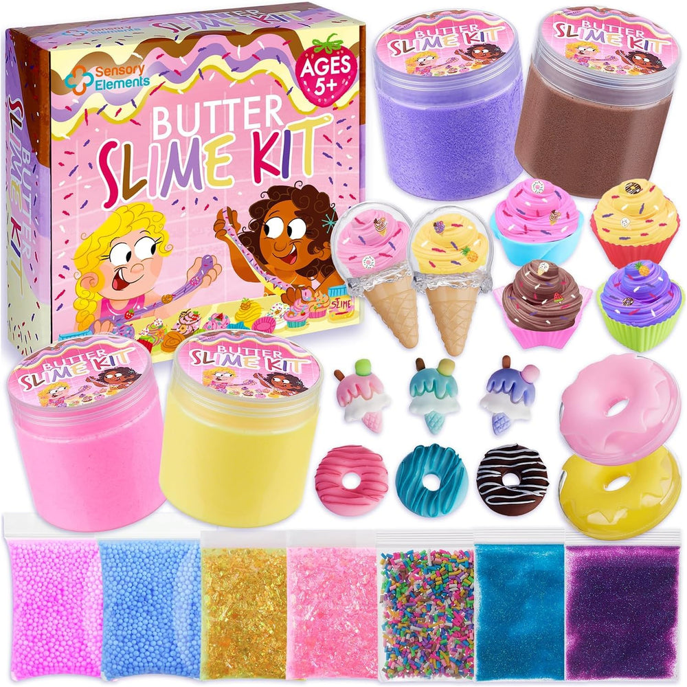Sensory Elements Butter Slime Kit: ice cream container shows fluffy slime for creative play