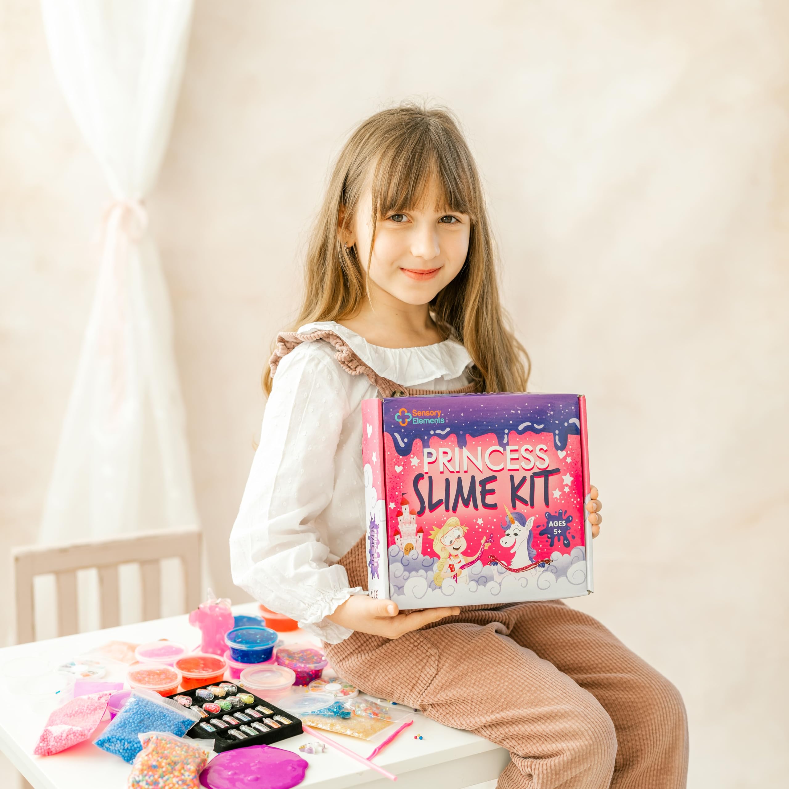 Sensory Elements Princess Slime Kit vibrant colors spark creative builds.