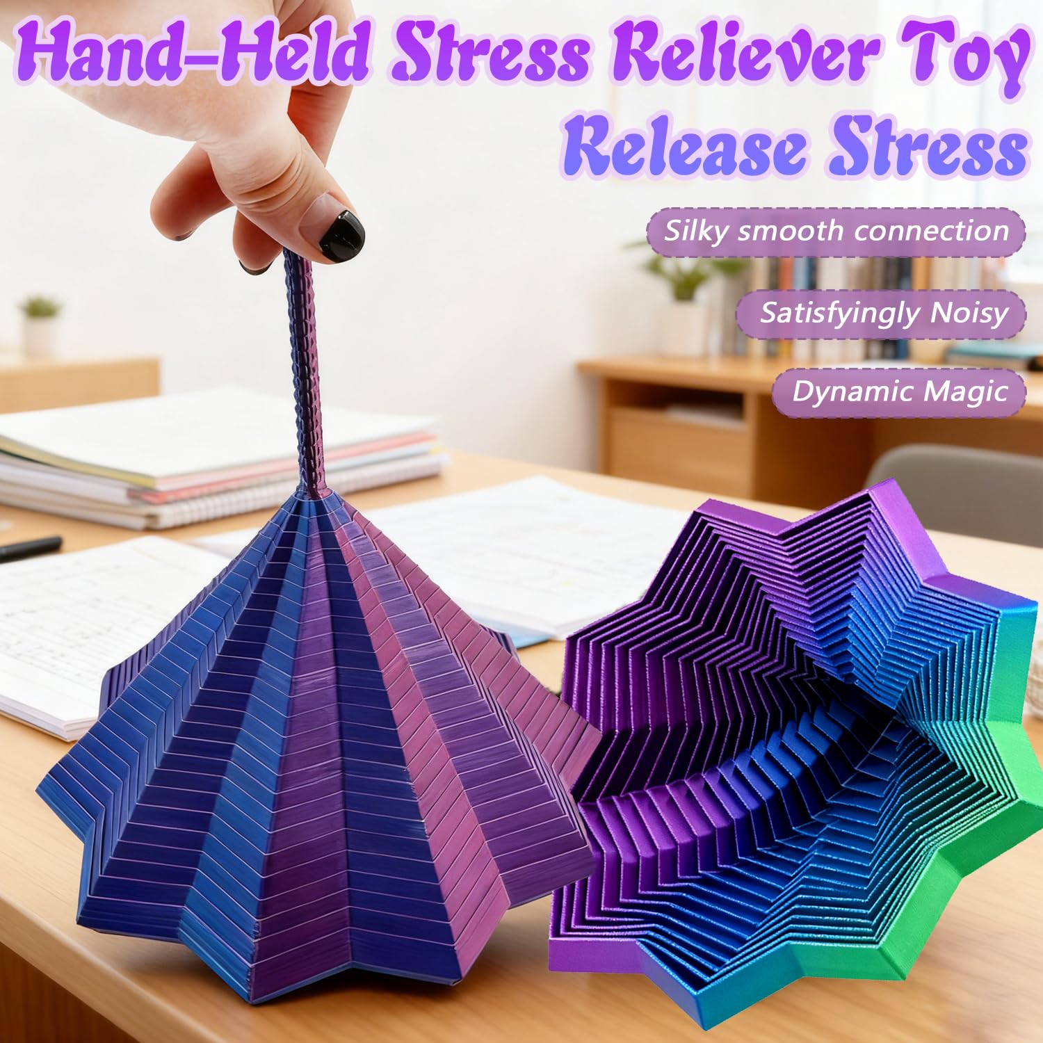 Compact desk-friendly design fits in pocket or drawer for on-the-go relief.