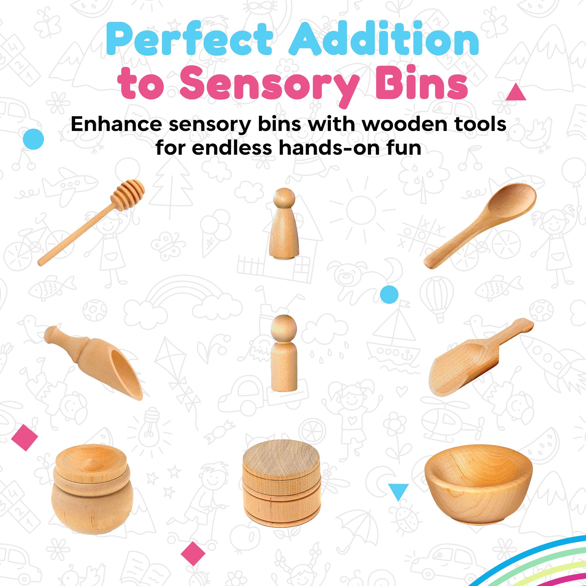 Sensory-N-Stuff close-up smooth finish showcases safe, sanded edges for little hands.