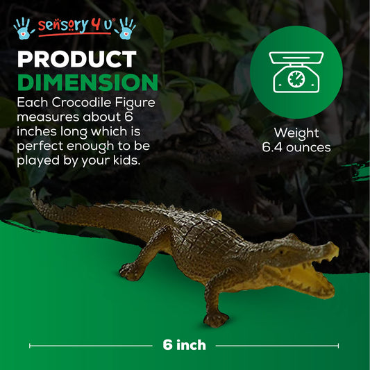 SENSORY4U alligator action figure 6-inch emphasizing detailed texture for imaginative wildlife play