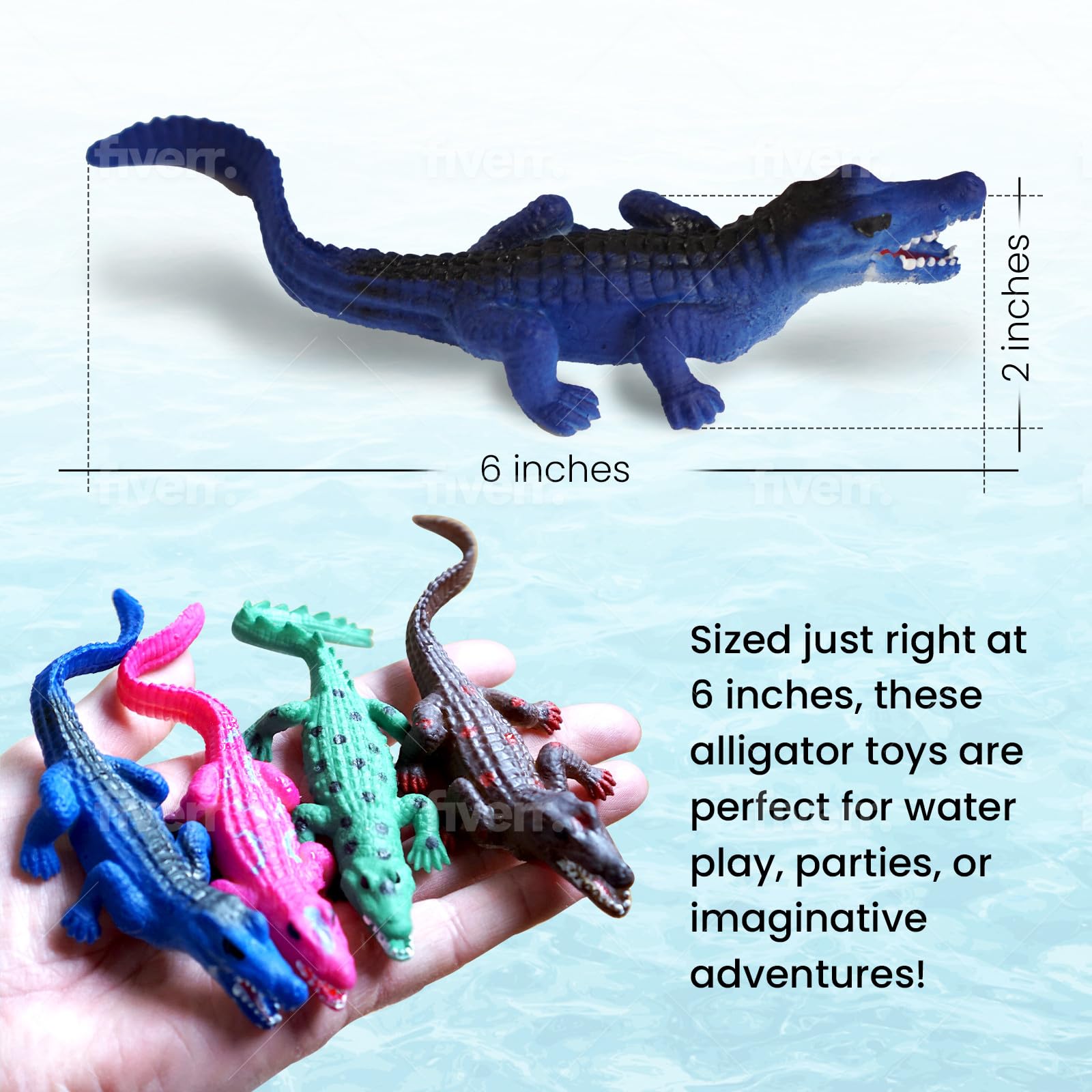 SENSORY4U six-inch rubber alligator for tactile sensory play.