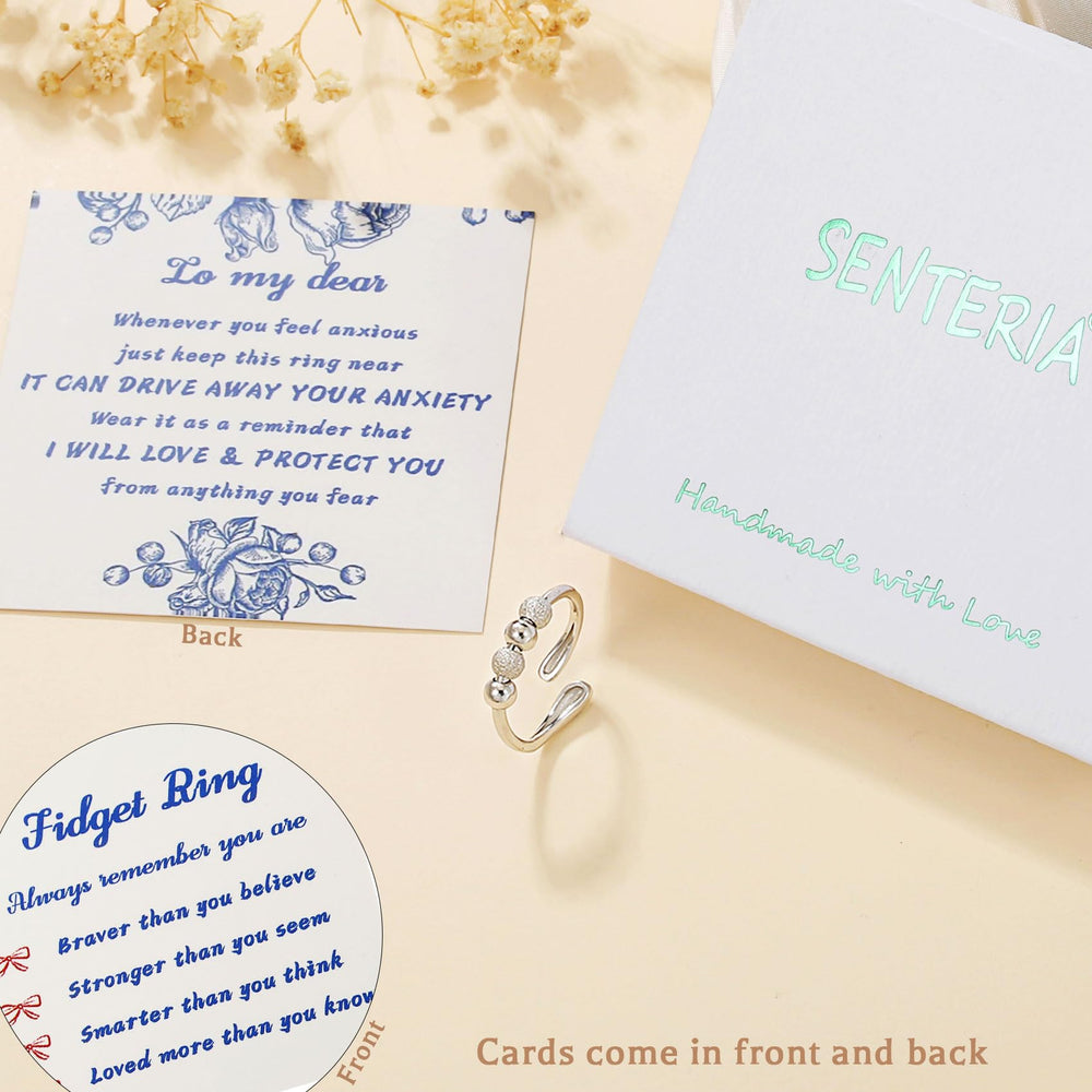 Closeup of sterling silver metal finish on Senteria ring
