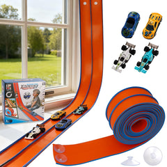 SENVIA Flex Track 15ft set laid out on a table for creative indoor racing