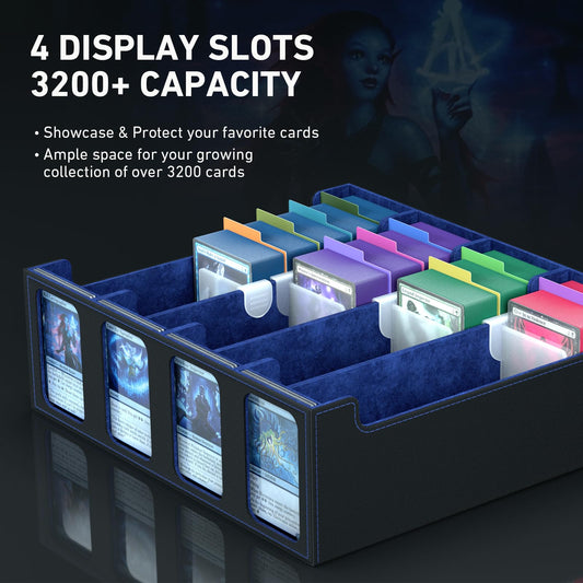 SENVINI 4-Row Box open with dividers keeps cards upright and easy to browse