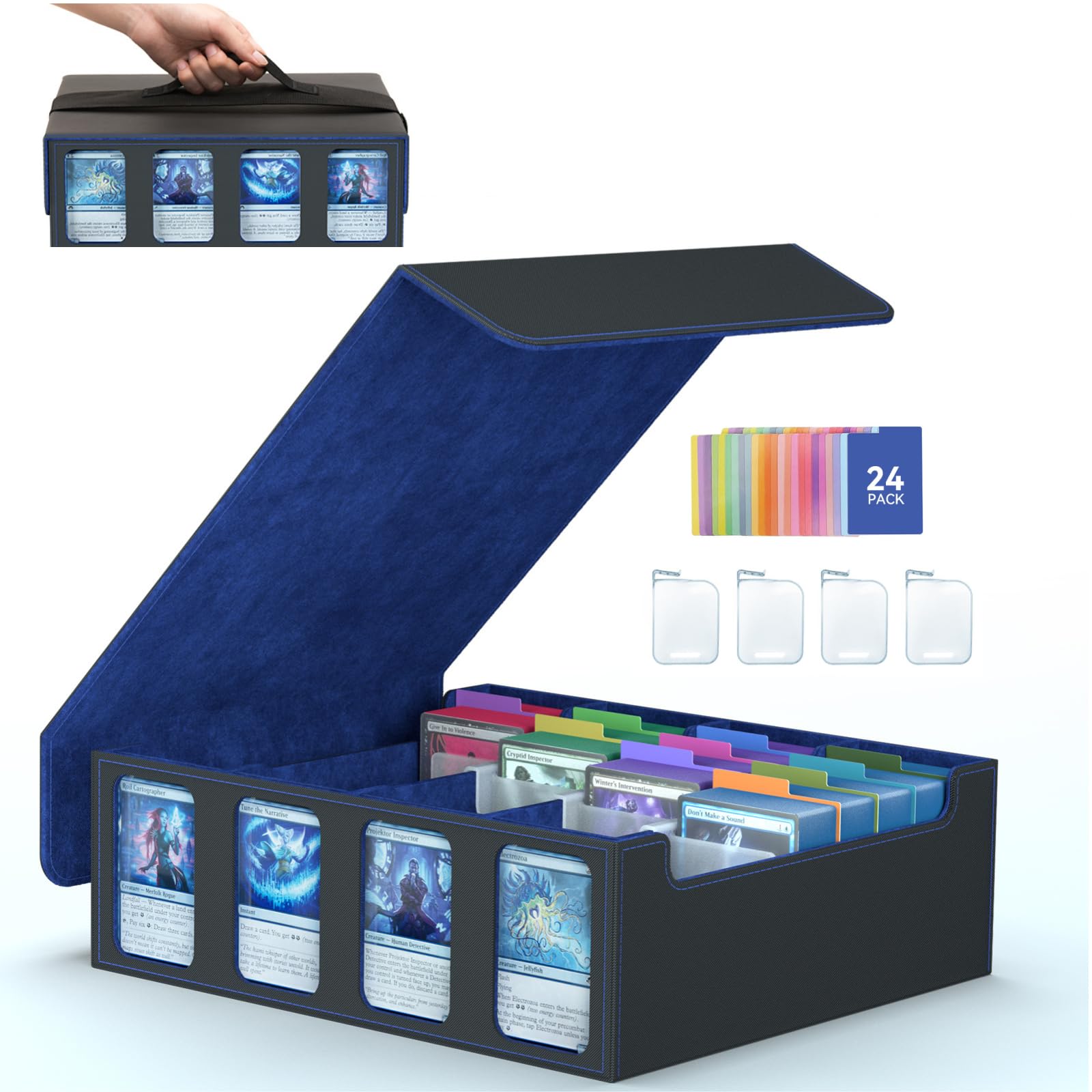 SENVINI 4-Row Box side view highlighting spacious MTG card storage for quick access