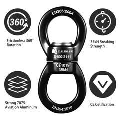 S.E.PEAK silent operation swivel for quiet overhead use