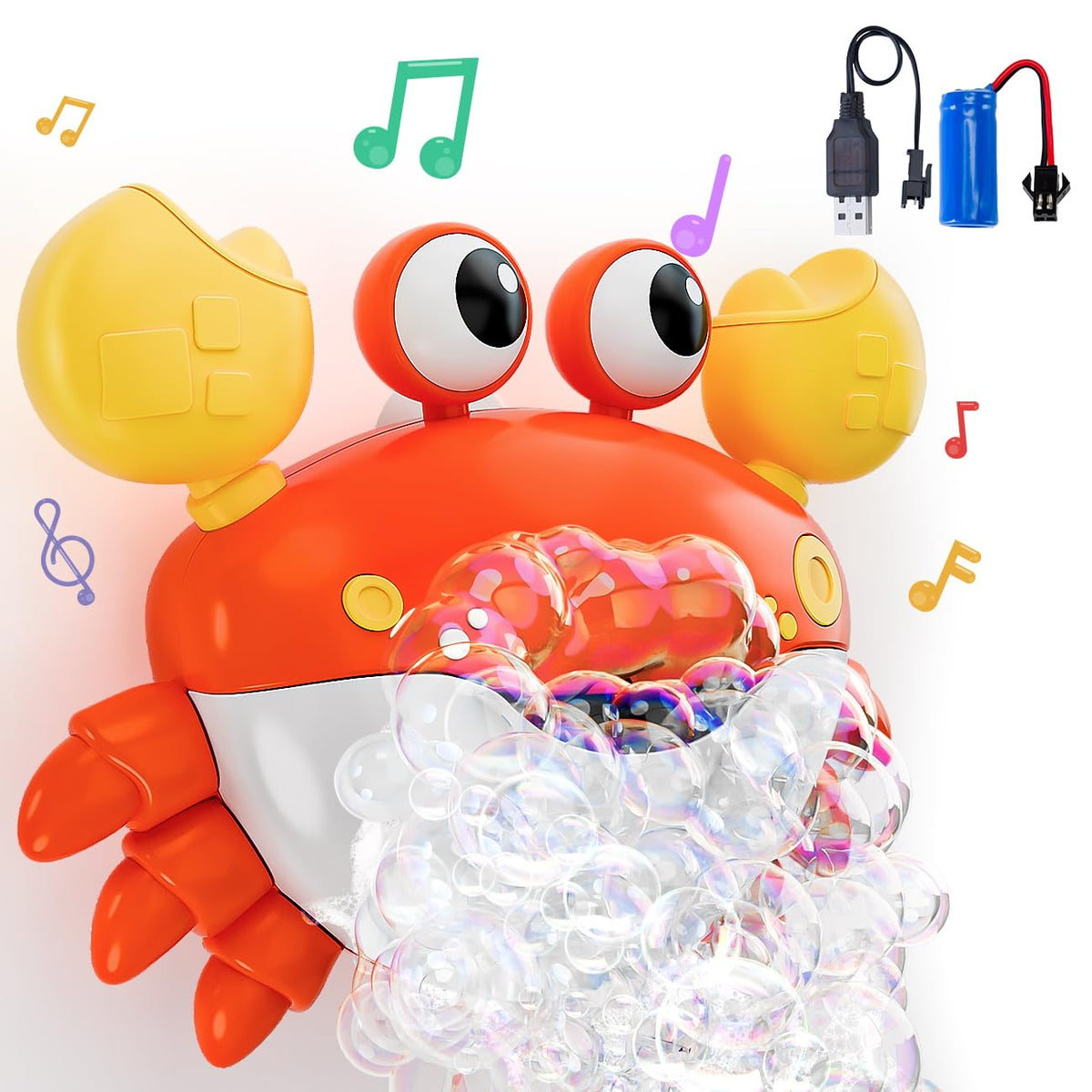 SEPHIX crab bubble bath toy front view for engaging bath time.