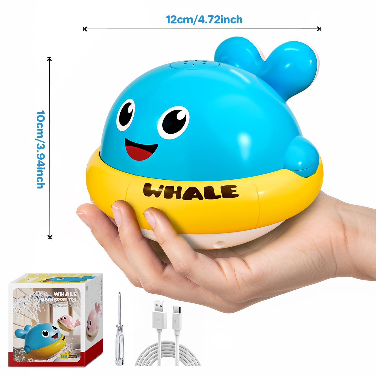 SEPHIX sensory-play whale bath toy encourages curiosity during baths