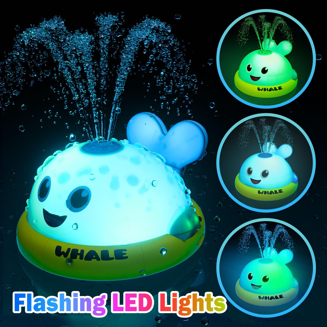 SEPHIX toddler-led LED whale bath toy sparks visual exploration during baths