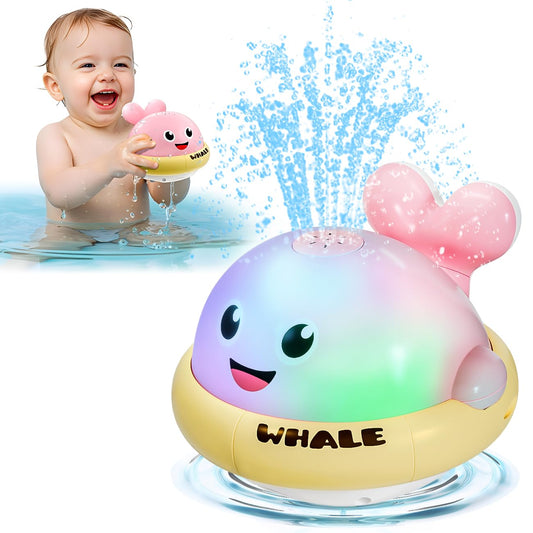 SEPHIX whale bath toy with splash feature for toddlers.