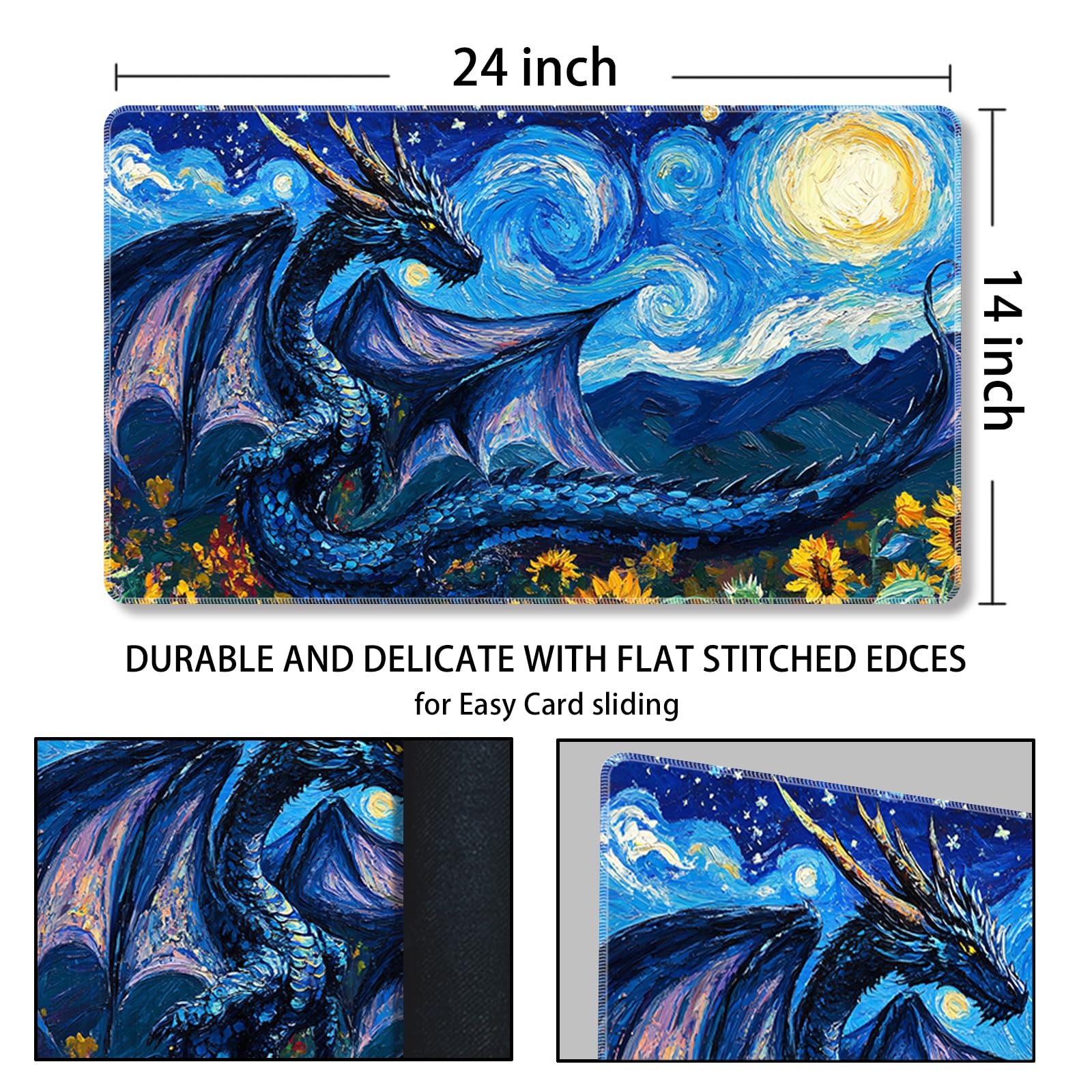 Sepmat MTG playmat close-up showing durable stitched edges for longevity.