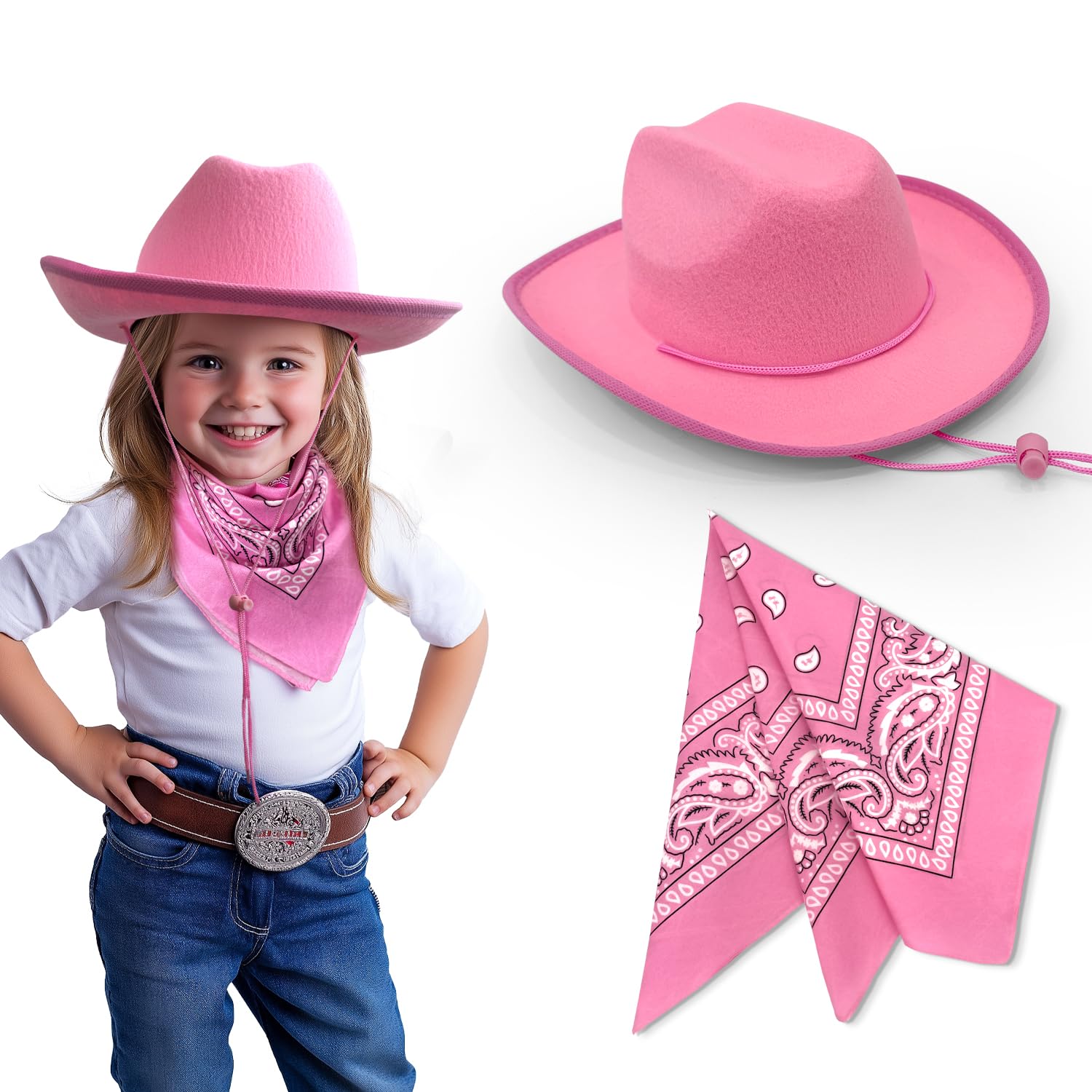 SeptCity toddler cowboy hat on a child for imaginative dress-up and party fun