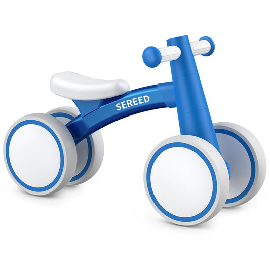SEREED Baby Balance Bike blue front view for safe first rides