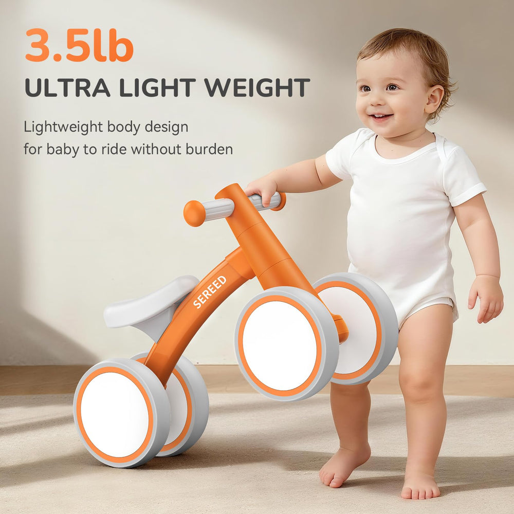 SEREED bike seat close-up offers soft comfort for tiny riders.