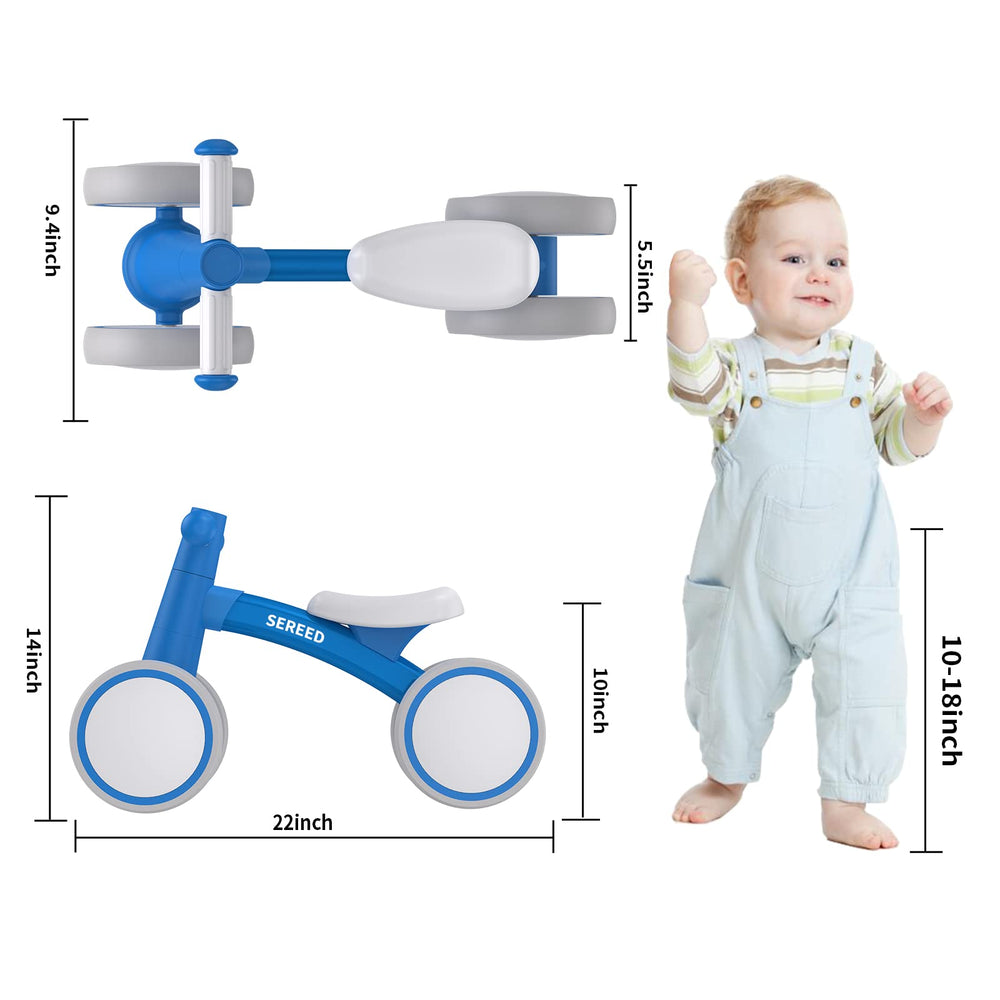 SEREED blue seat closeup emphasizes soft, comfortable ride for toddlers