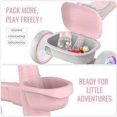 SEREED detachable baskets in pink for toys and snacks