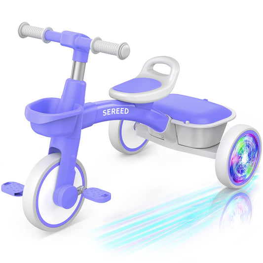 SEREED tricycle front view in purple for easy first rides
